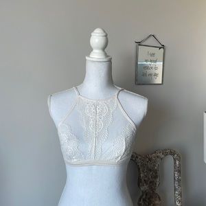 Victoria’s Secret white lace halter bralette